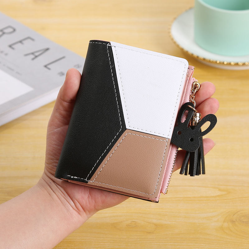 Women's Beautiful Short Leather Metal Zipper Ladies Wallets