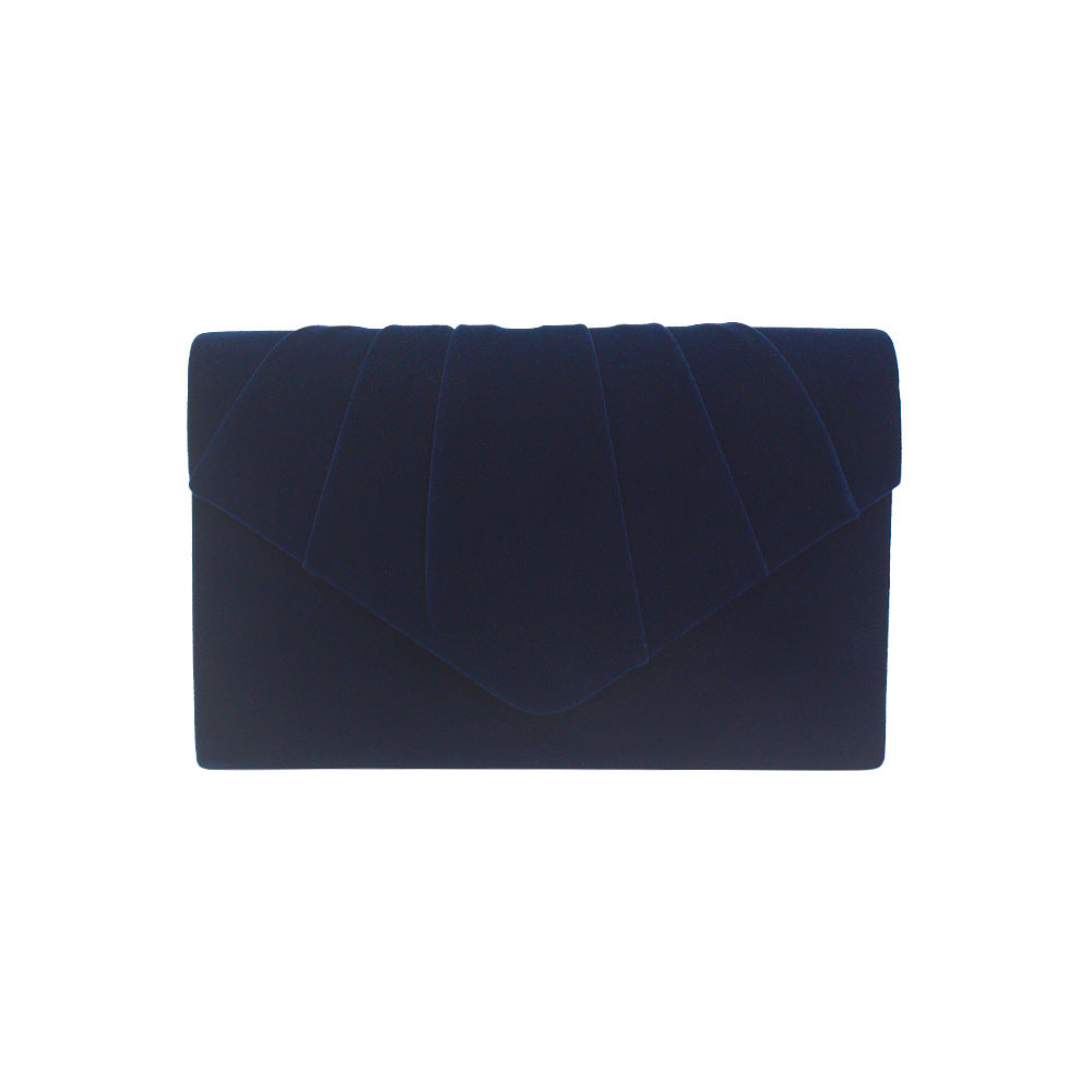 Women's Fashion Style Solid Color Veet Pleated Handbags