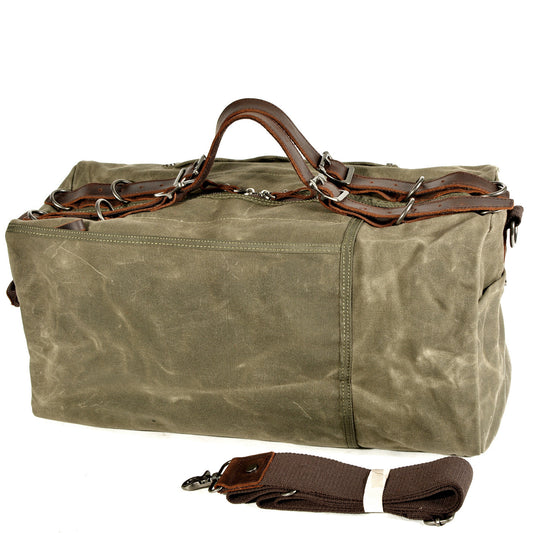 Military Distressed Thick Oil Wax Canvas Solid Bags