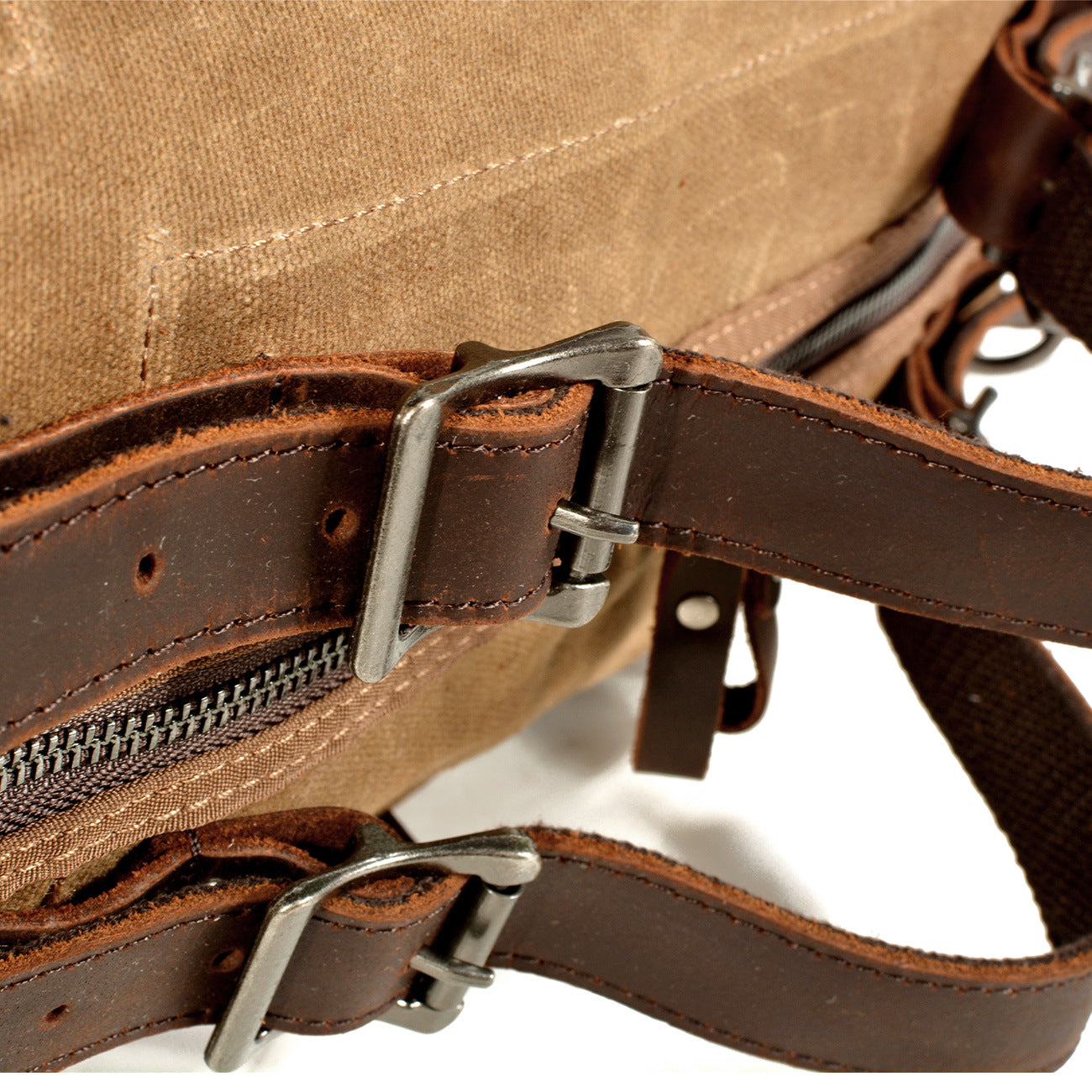 Military Distressed Thick Oil Wax Canvas Solid Bags