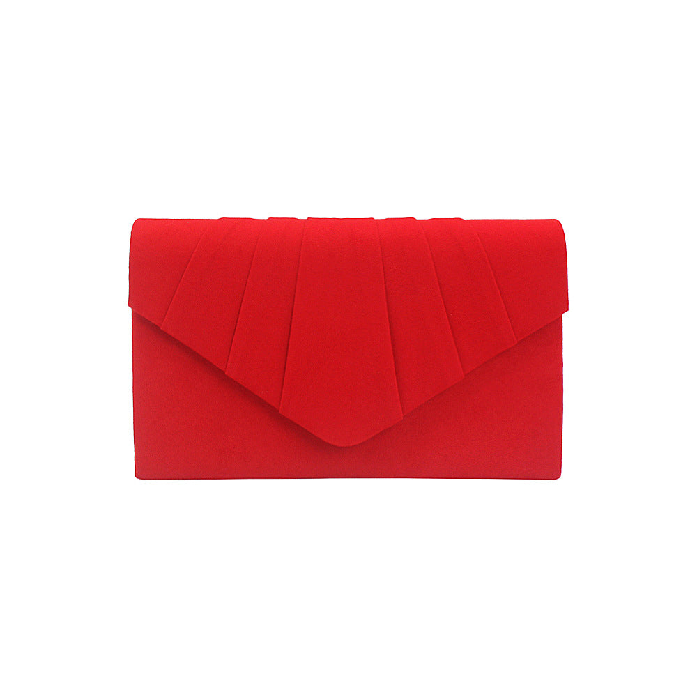 Women's Fashion Style Solid Color Veet Pleated Handbags