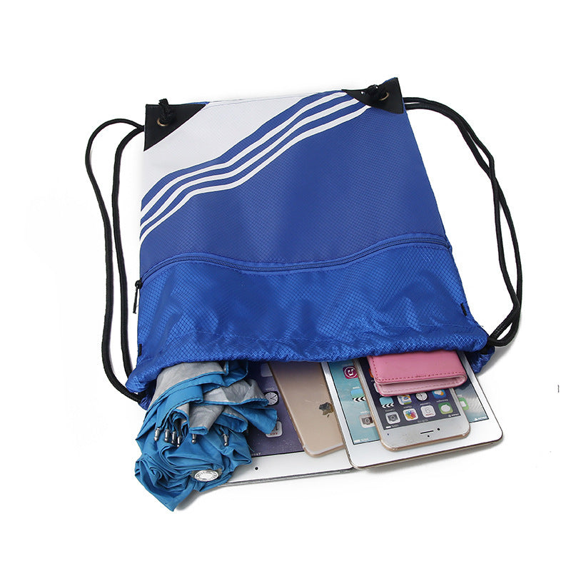 Zipper Drawstring Simple Nylon Leisure Pocket Sports Backpacks