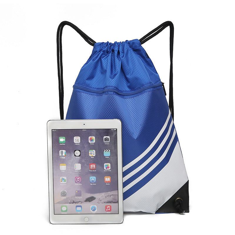 Zipper Drawstring Simple Nylon Leisure Pocket Sports Backpacks