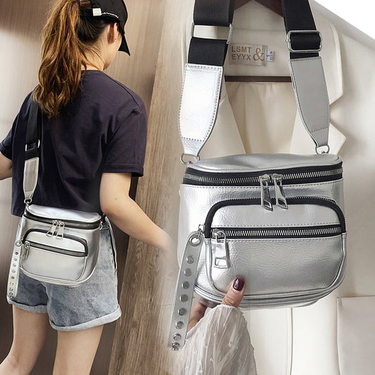 Glossy Solid Color Korean Fashion Trend Shoulder Bags
