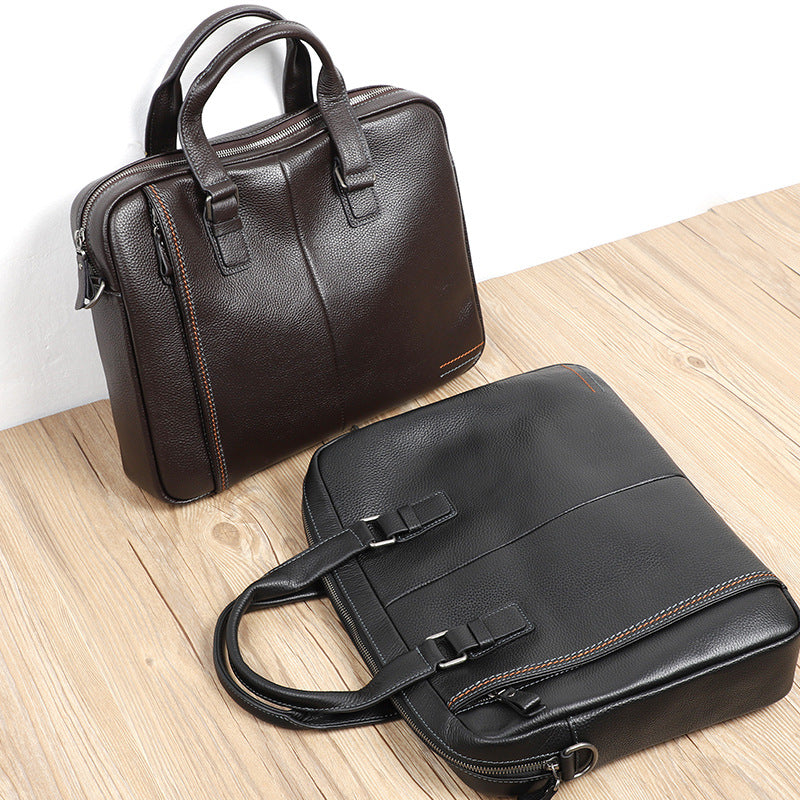 Men's First Layer Cowhide Leather Computer Large Men's Messenger Bags