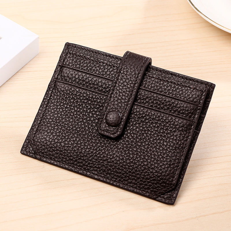Women's & Men's & Cowhide Genuine Leather Bank Korean Card Holder