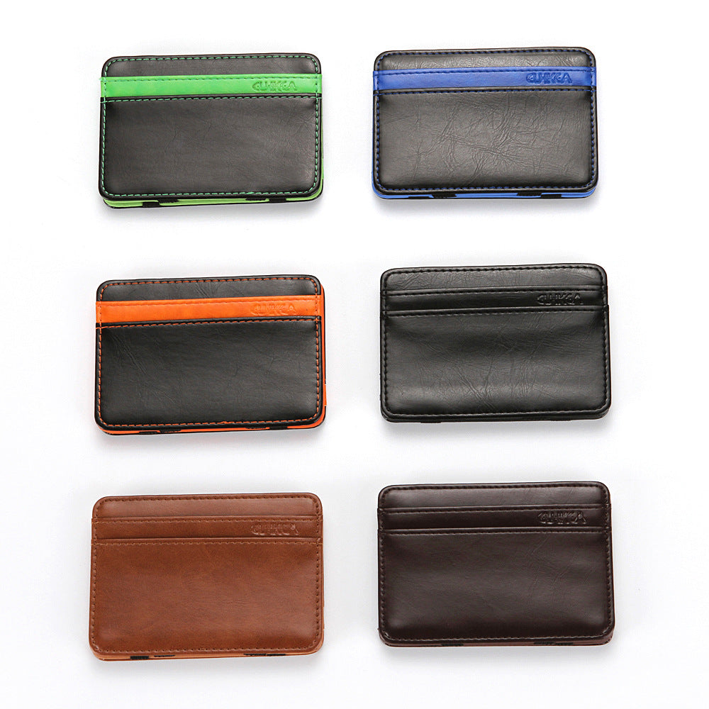 Men's Magic Crazy Horse Pattern Leather American Card Holder