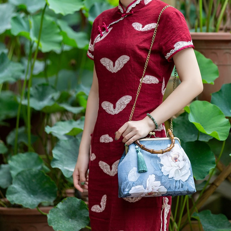 Women's Cheongsam Antiquity Vintage Handmade Dinner China Handbags