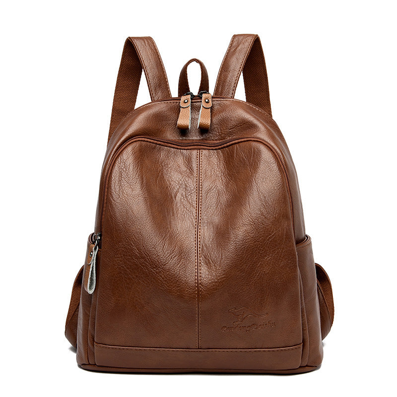 Women's Elegant Korean Fashionable Soft Leather Backpacks