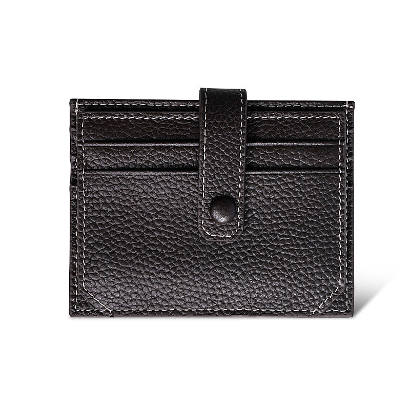 Women's & Men's & Cowhide Genuine Leather Bank Korean Card Holder