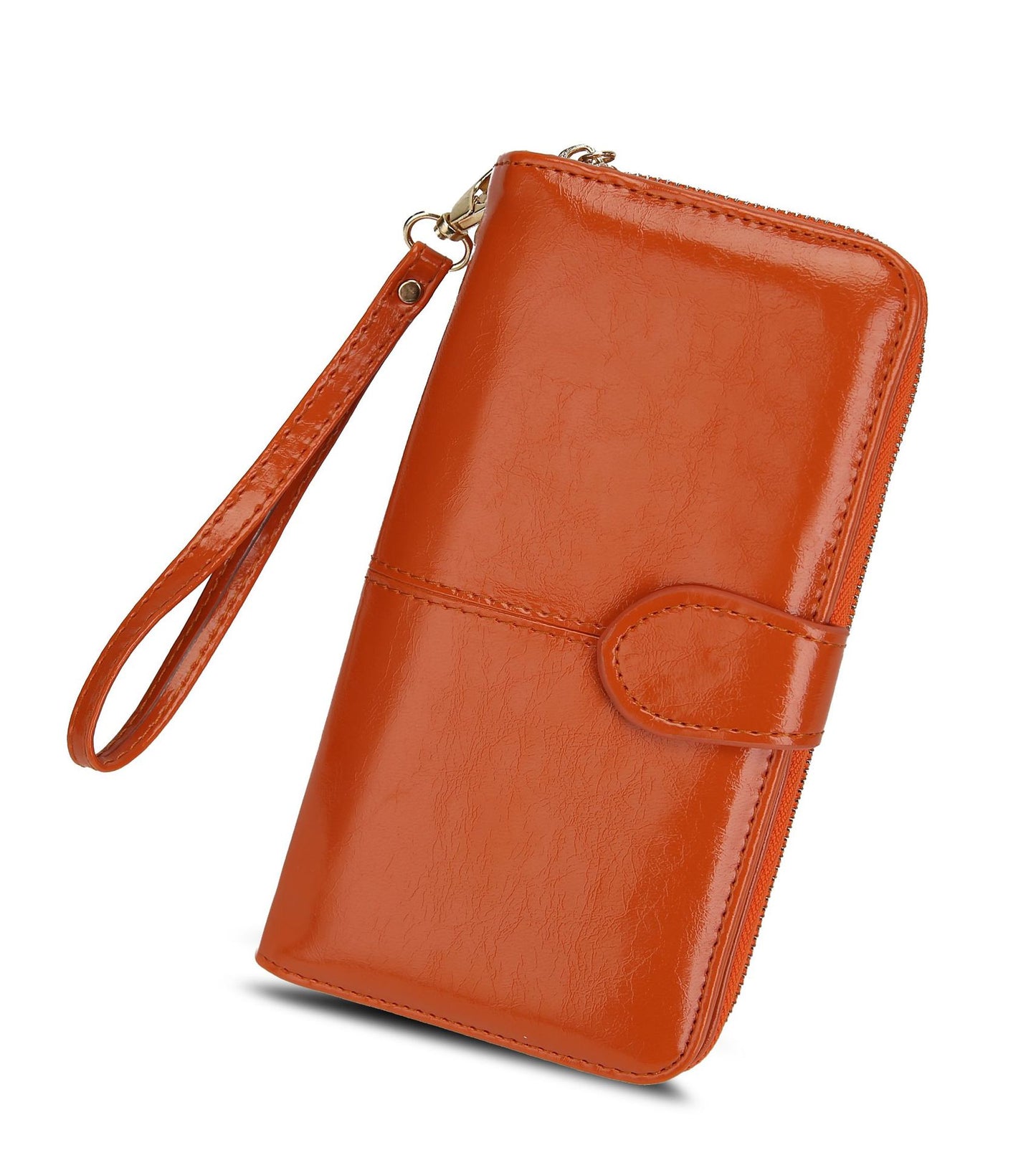 Women's Oily Leather Retro Oil Wax Skin Mobile Long Ladies Wallets