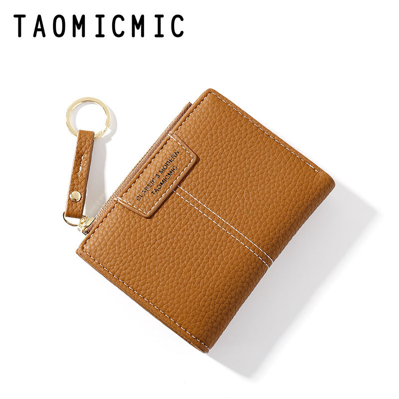 Women's Pattern Short Zipper Two Fold Multiple Ladies Wallets