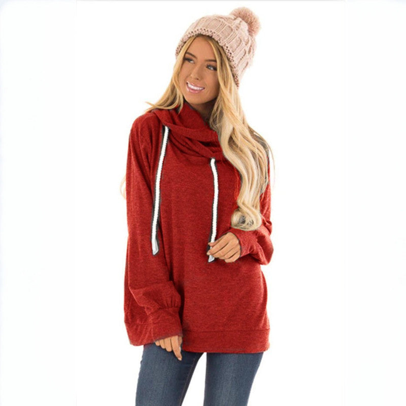 Innovative Charming Women's Autumn Drawstring Hooded Women's Sweater, Sweater
