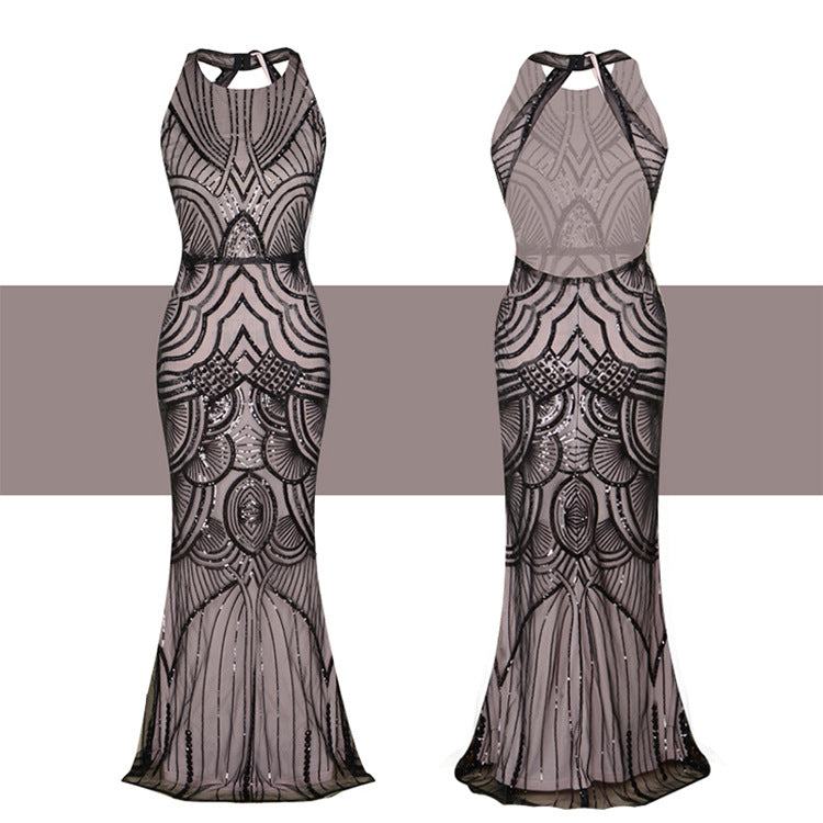 Women's Long Pearl Embroidery Dress Banquet Temperament Wedding Dresses