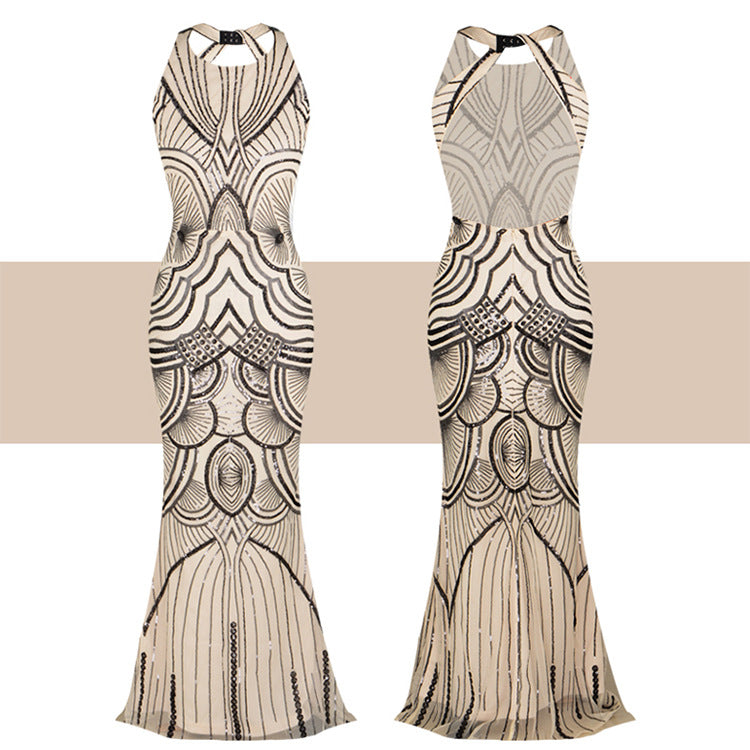 Women's Long Pearl Embroidery Dress Banquet Temperament Wedding Dresses
