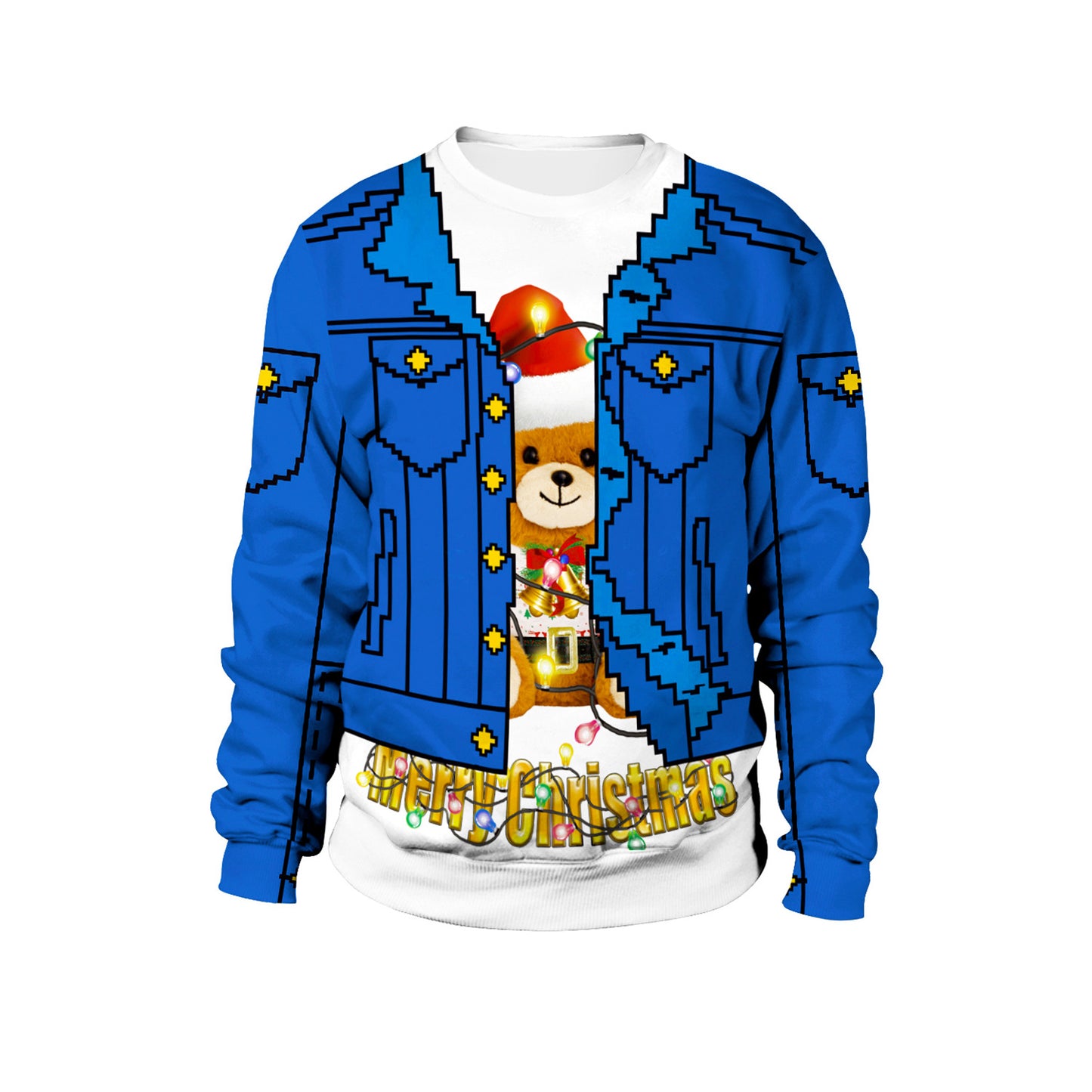 Festival Spoof Sexy Navel Hair Digital Printed Women's Sweater, Sweater