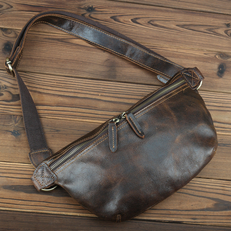 Men's Ancient Hipster Summer Retro Crazy Horse Leather First Men's Shoulder Bags