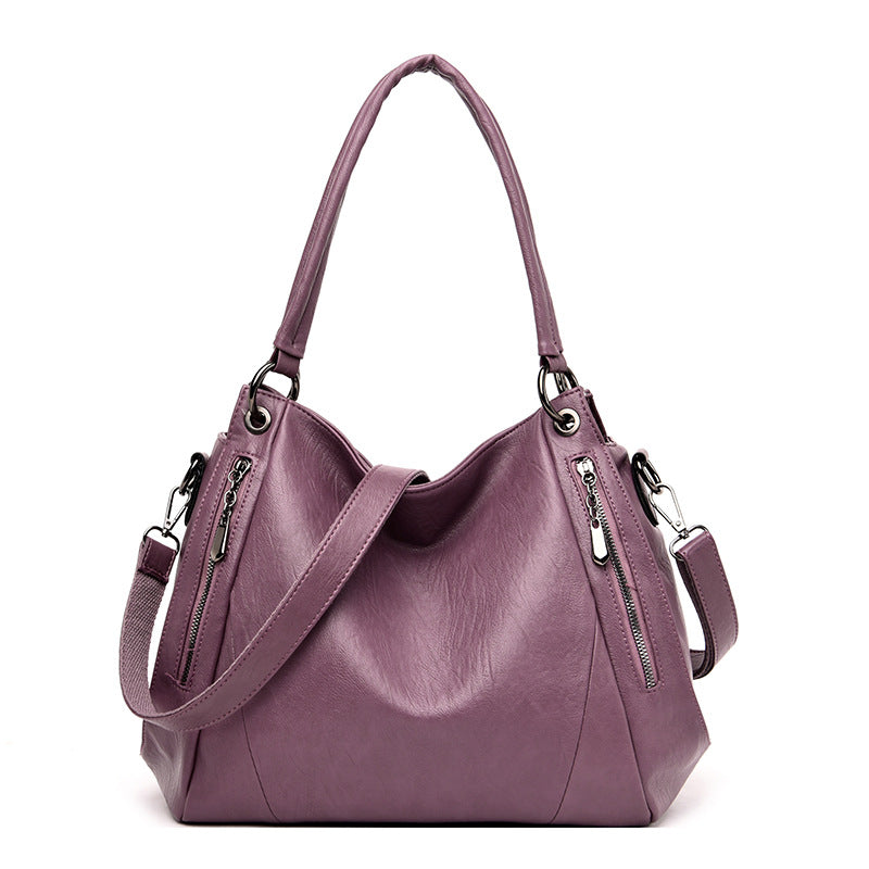 Women's Spring Large Capacity Soft Leather Mother Shoulder Bags