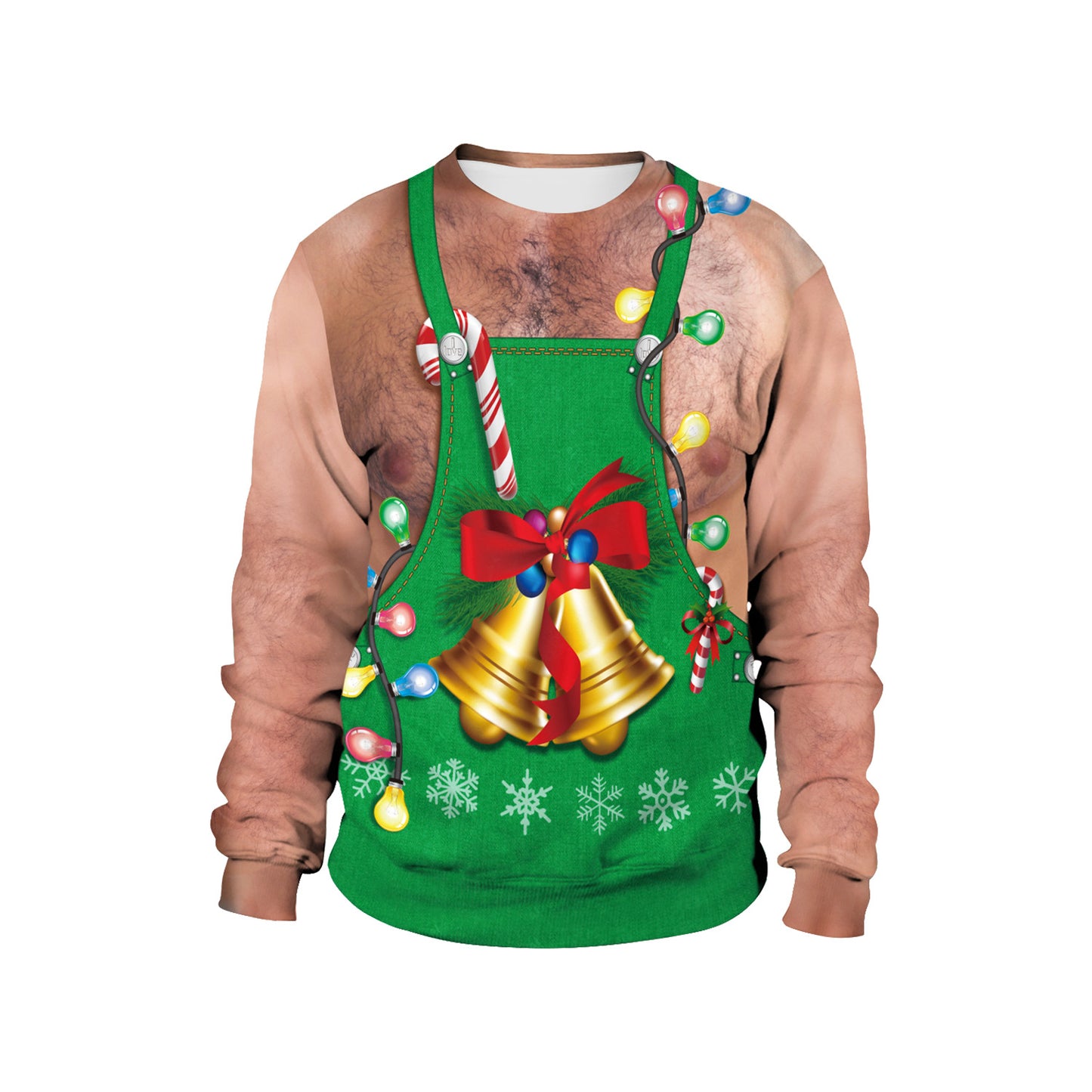 Festival Spoof Sexy Navel Hair Digital Printed Women's Sweater, Sweater