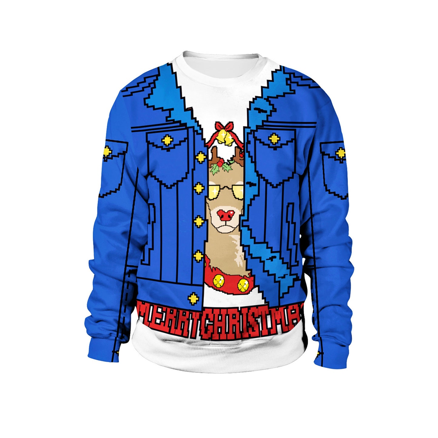 Festival Spoof Sexy Navel Hair Digital Printed Women's Sweater, Sweater