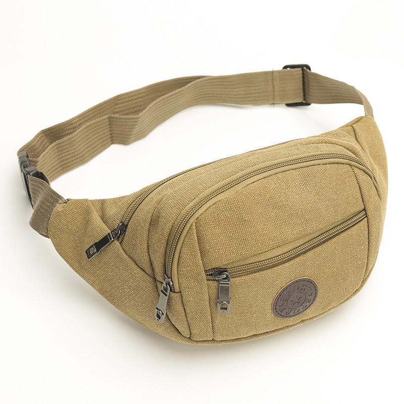 Men's Glamorous Canvas Multifunctional Mobile Cashier Men's Waist Packs
