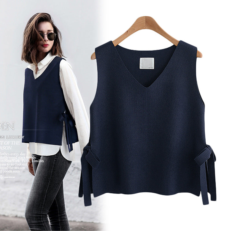 Innovative Knitted Pullover Loose Outer Sleeveless Vests