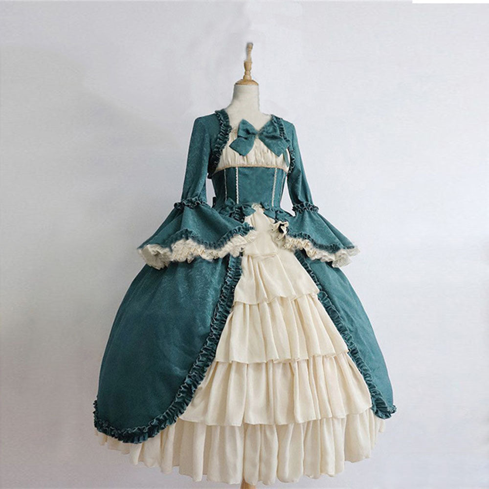 Medieval Retro Gothic Court Dress Cinched Dresses