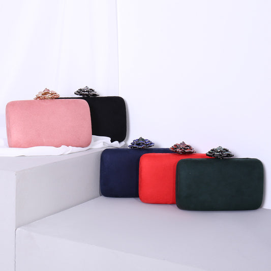 Women's Clutch Banquet Rhinestone Metal Flower Dinner Evening Bags