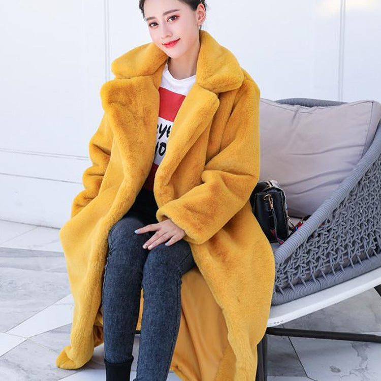 Women's Veet Fur Large Overcoat Cotton Warm Coats