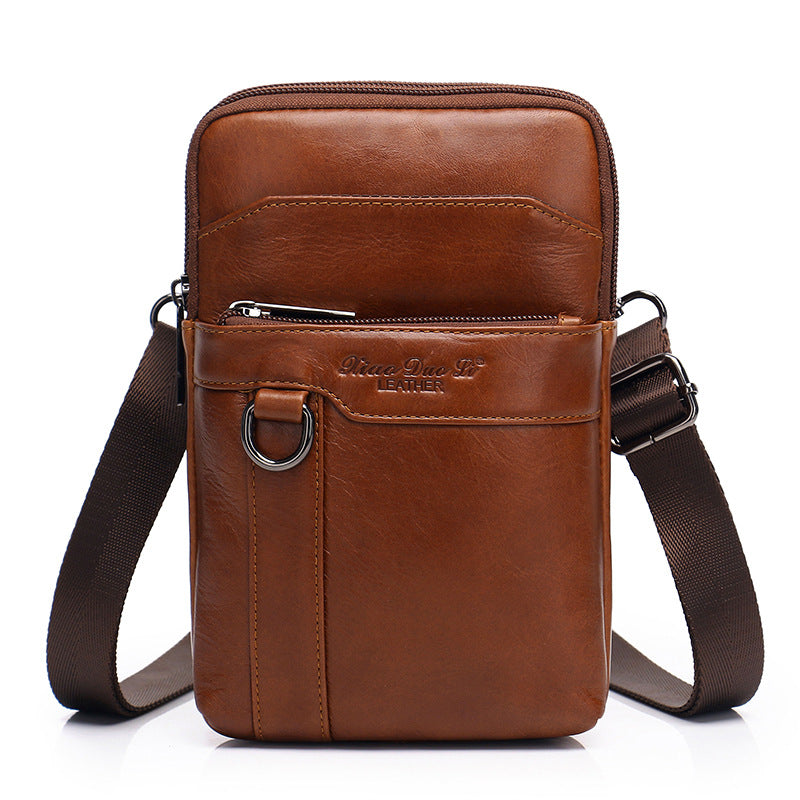 Men's Cell Leather Mini Cross Body Vintage Men's Waist Packs