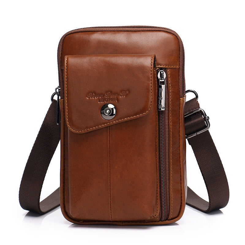 Men's Cell Leather Mini Cross Body Vintage Men's Waist Packs