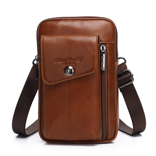 Men's Cell Leather Mini Cross Body Vintage Men's Waist Packs
