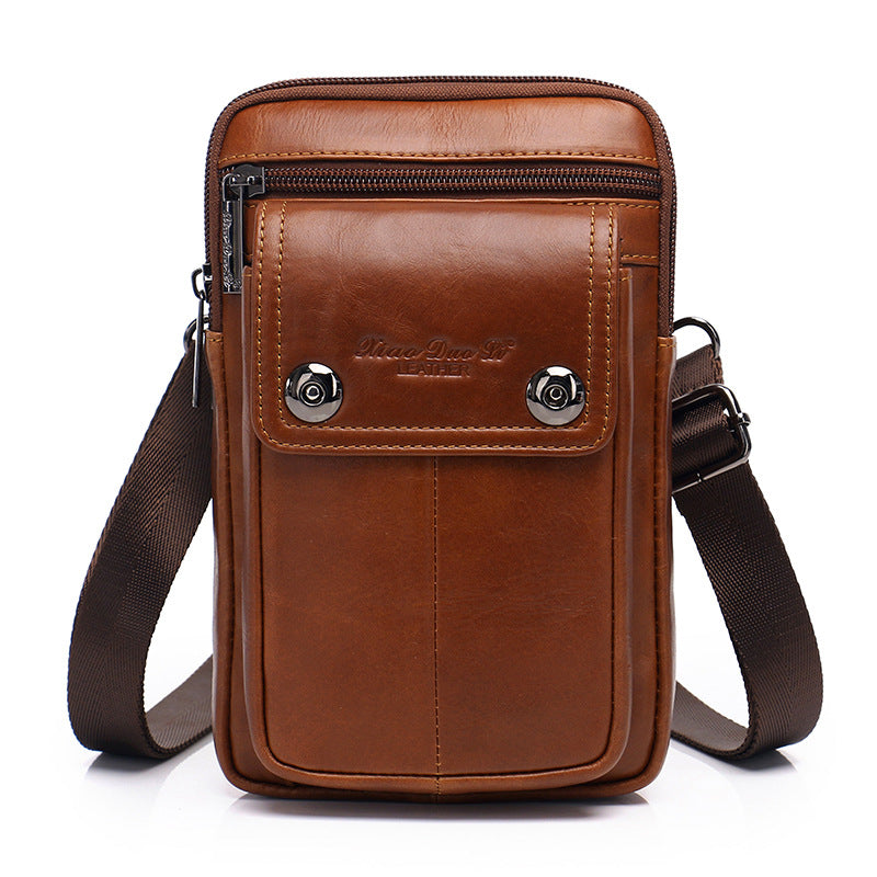 Men's Cell Leather Mini Cross Body Vintage Men's Waist Packs