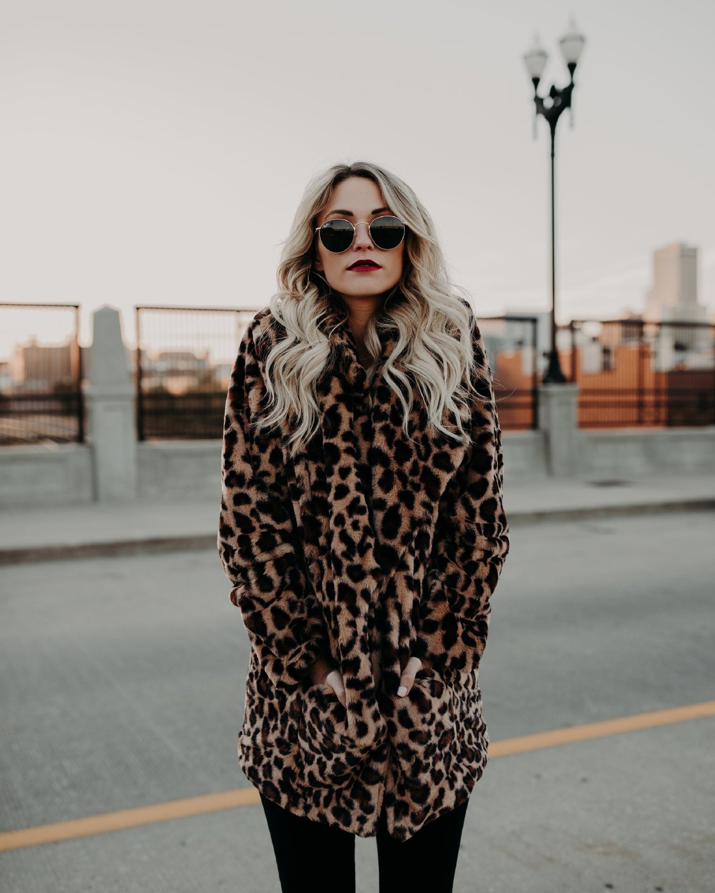 Women's Lapel Leopard Print Imitation Fur Thickened Jackets