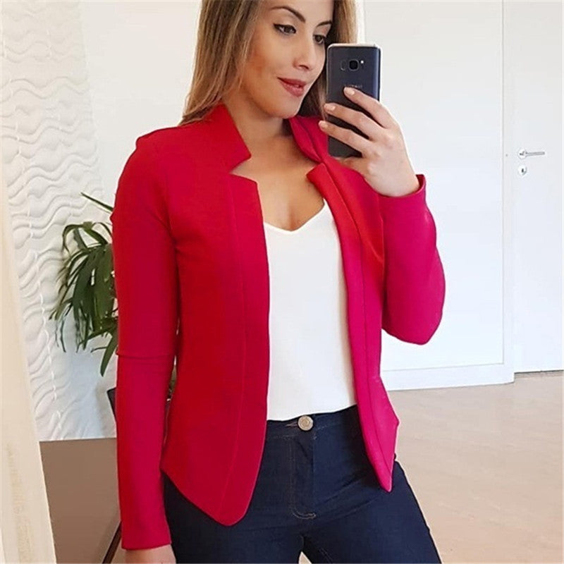 Durable Women's Solid Color Leisure Professional Small Suit