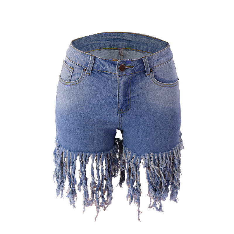 Glamorous Women's Springtide Flow Tassel Denim Shorts