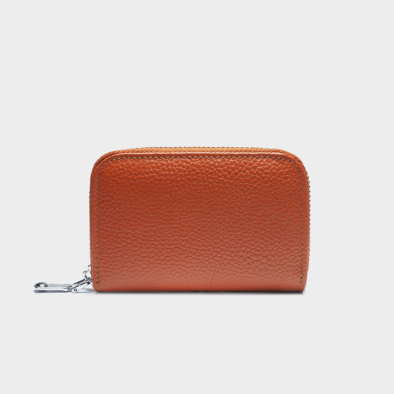 Women's & Men's & Genuine Leather Korean Cowhide Zipper Card Holder