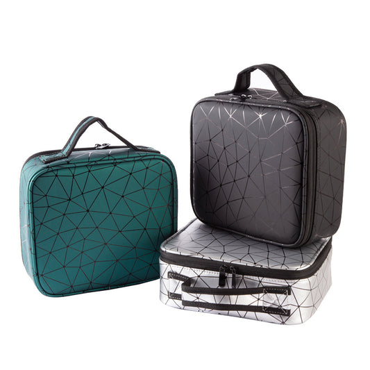 Rhombus Waterproof Partition Large Capacity Portable Cosmetic Bags