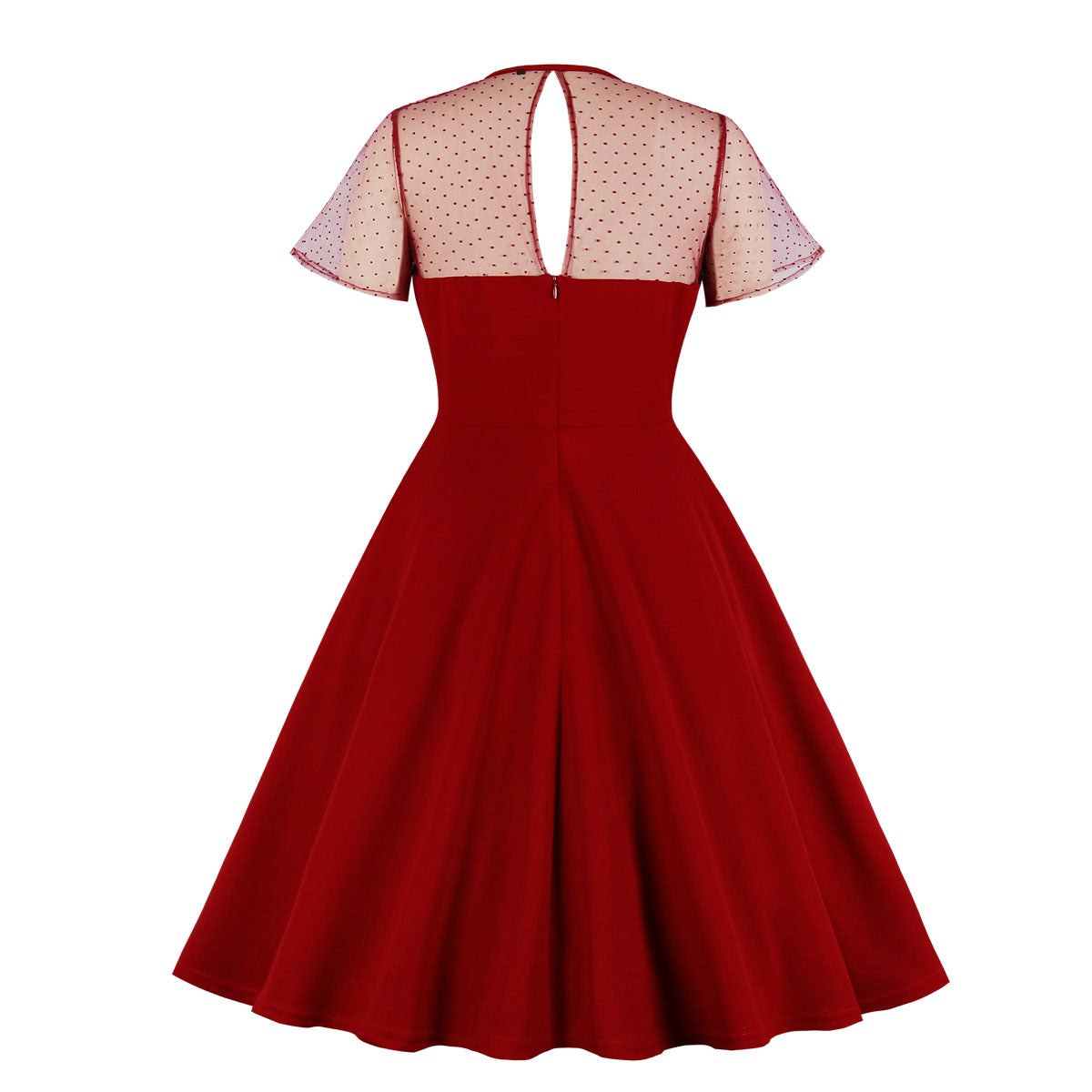 Women's Polka Dot Sleeve Stitching Pettiskirt Large Swing Dresses