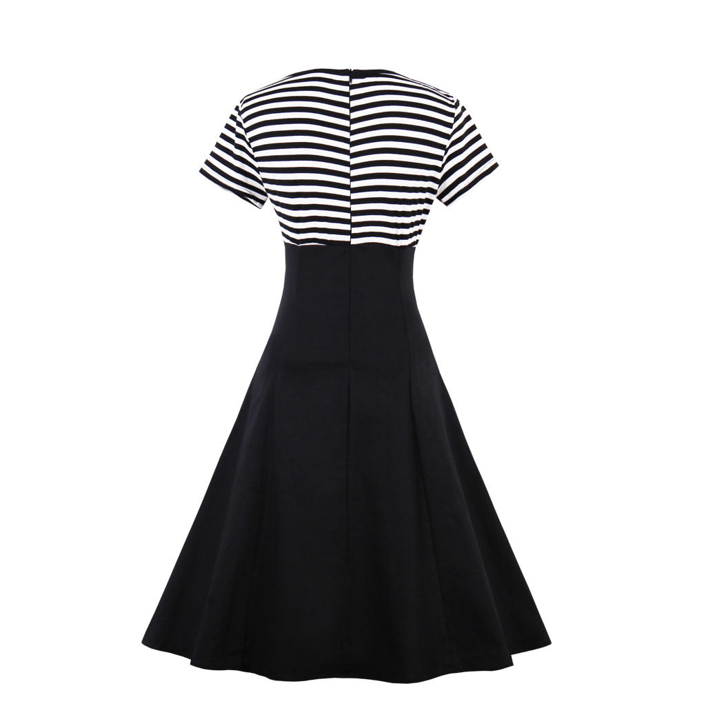 Women's Glamorous Graceful Striped Retro Dress Dresses