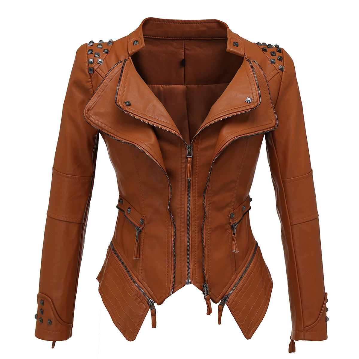 Fit Waist Trimming Versatile Motorcycle Multicolor Jackets