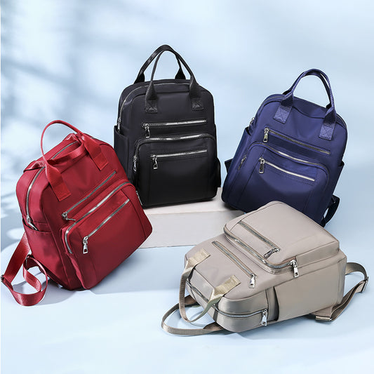 Women's Oxford Cloth Solid Color Trendy Large Backpacks