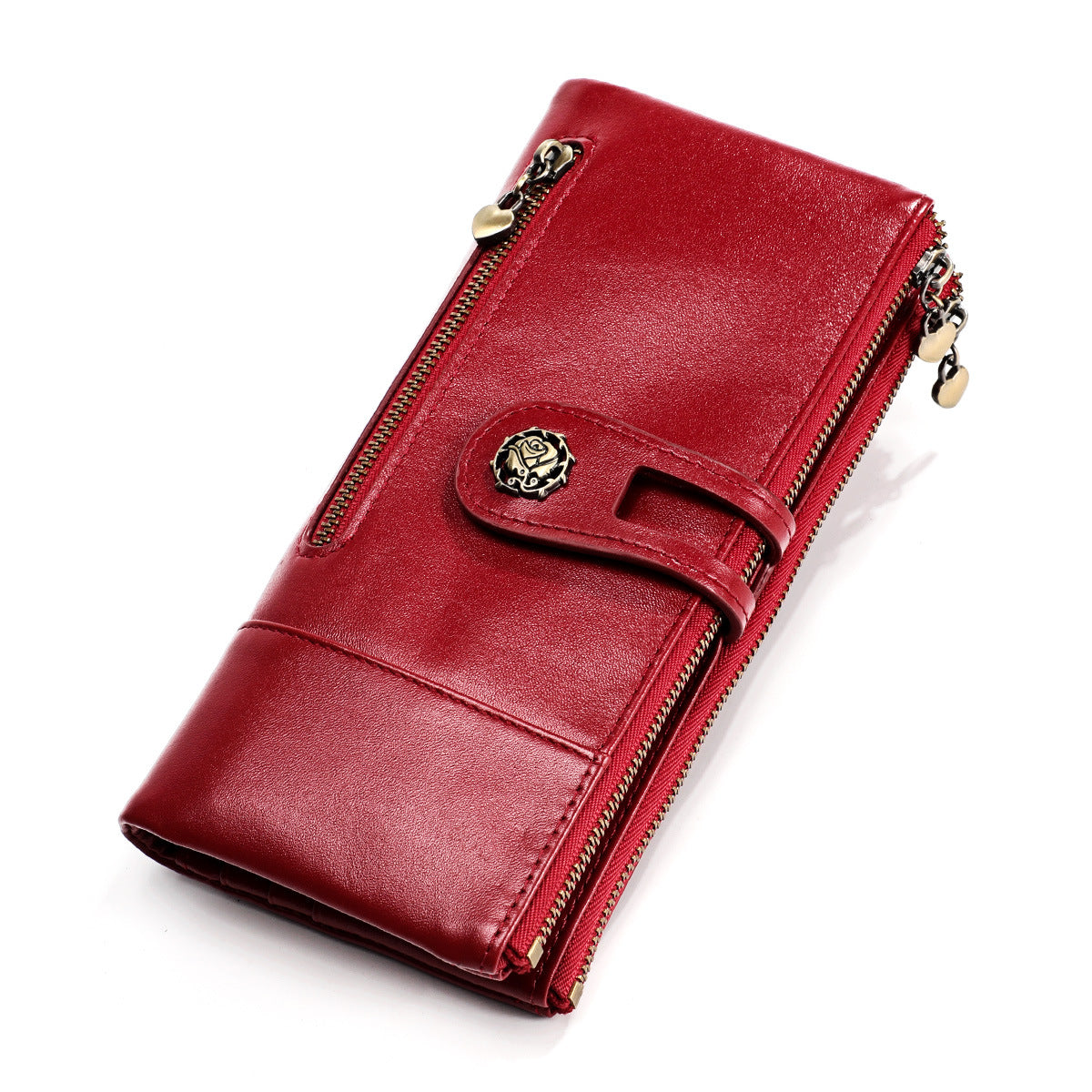 Women's Swiping Long Retro Leather Korean Fashion Ladies Wallets