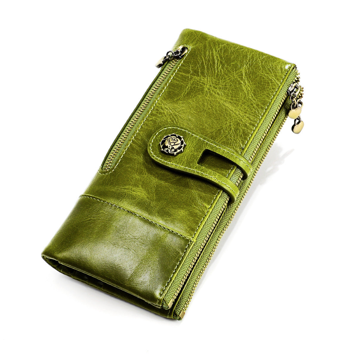 Women's Swiping Long Retro Leather Korean Fashion Ladies Wallets