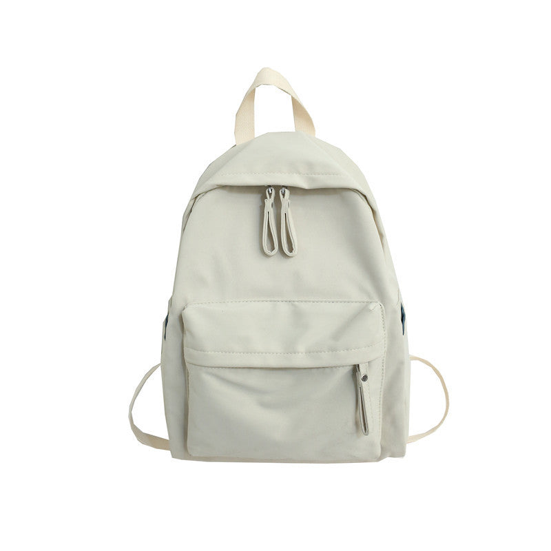 Simple Solid Color Female College Style Backpacks