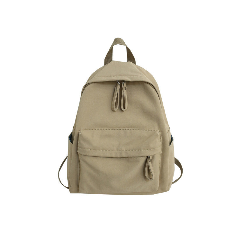 Simple Solid Color Female College Style Backpacks