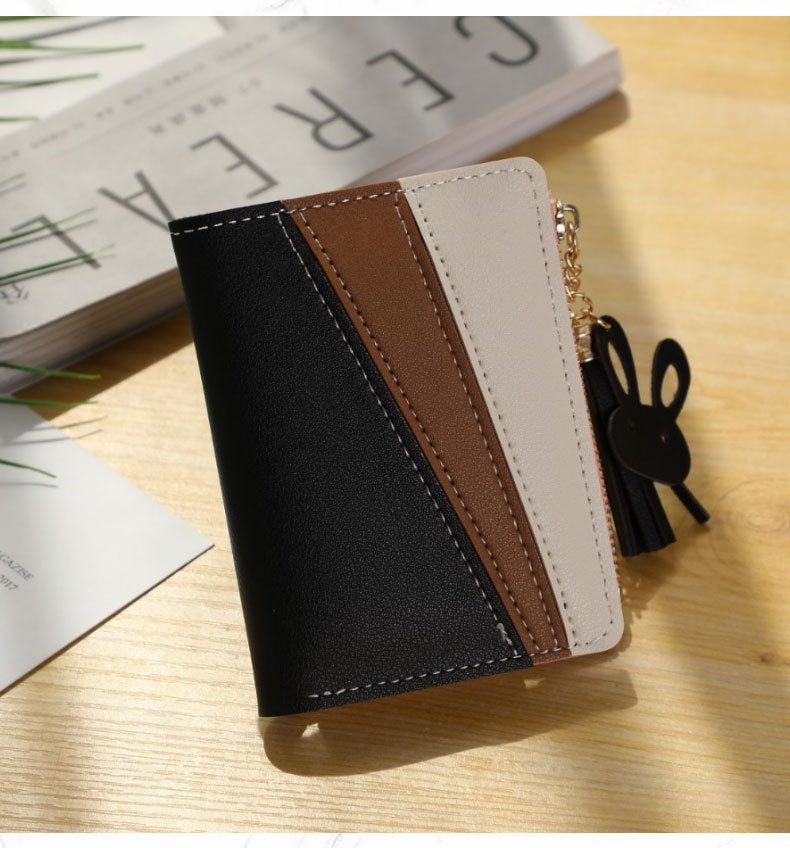 Women's Beautiful Short Leather Metal Zipper Ladies Wallets