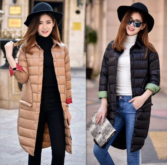 Women's Small Aircraft Lightweight Down Mid-length Korean Style Jackets
