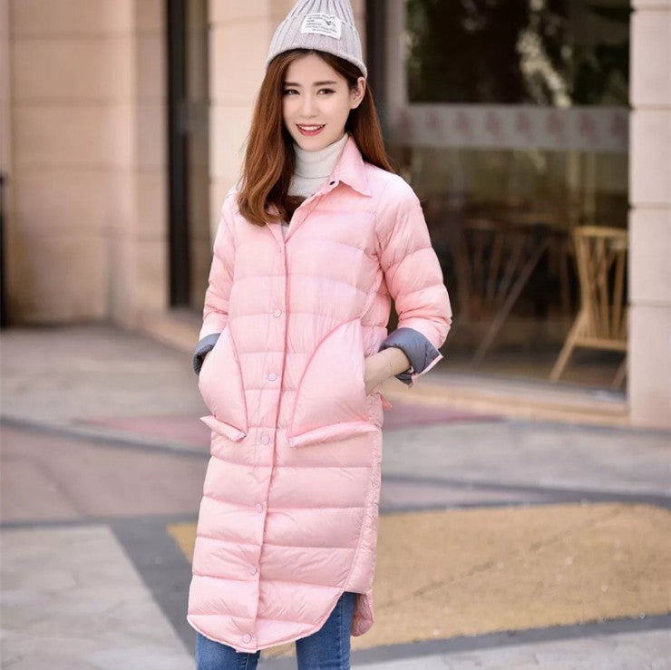 Women's Small Aircraft Lightweight Down Mid-length Korean Style Jackets