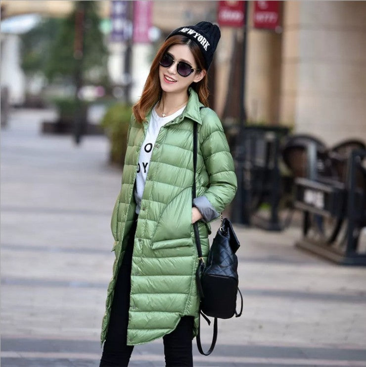 Women's Small Aircraft Lightweight Down Mid-length Korean Style Jackets